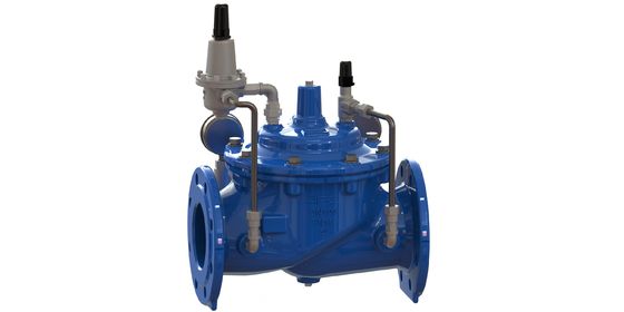 Van điều áp giảm áp lực nước có màng EPDM gia cố nylon, kết nối bích EN1092-2 và vật liệu GGG50