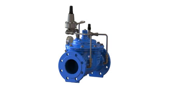 Van duy trì áp suất tối thiểu PN10 có kết nối mặt bích và kết cấu sắt dẻo dùng trong công nghiệp