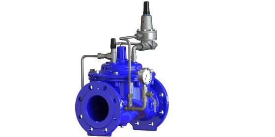 Van duy trì áp suất tối thiểu PN10 có kết cấu sắt dẻo và kết nối mặt bích để kiểm soát áp suất đáng tin cậy