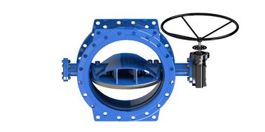 Ventil bướm ngoại tâm kép màu xanh lá cây bằng sắt ductile / loại tắt