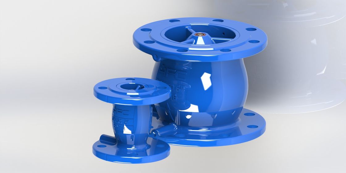 PN25 Valve à clapet anti-retour sans battant avec construction en fonte ductile et raccordement à bride pour applications industrielles