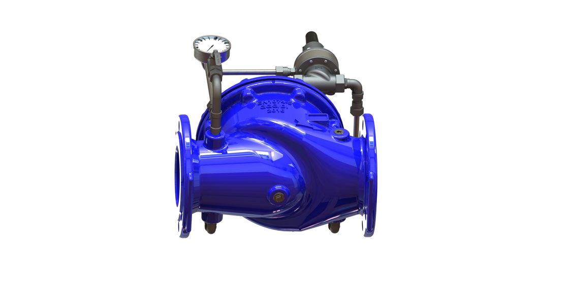 Van điều khiển nước thân EPDM với các bộ phận bên trong SS304 và bộ điều khiển P500 để điều chỉnh lưu lượng chính xác