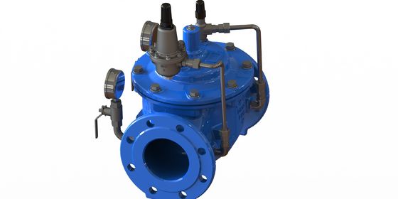 Van điều áp giảm áp lực nước có màng EPDM gia cố nylon, kết nối bích EN1092-2 và vật liệu GGG50