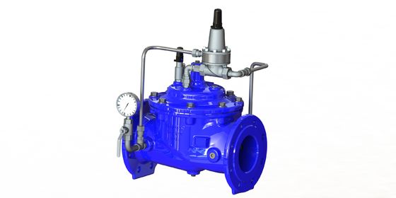 Van duy trì áp suất tối thiểu PN10 có kết nối mặt bích và kết cấu sắt dẻo dùng trong công nghiệp